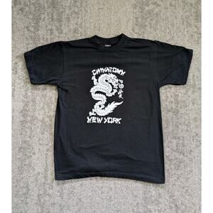 Chinatown New York Dragon Print T-shirt, 100% Cotton By Wali - Large